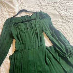 THE REFORMATION ALESSI DRESS SIZE 2 - DARK FORREST GREEN